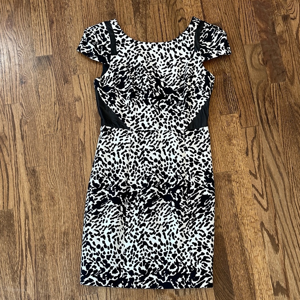 Tibi Monochrome Animal Print Mini Dress